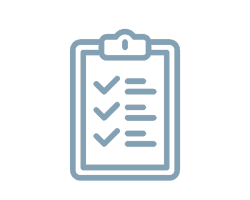 Icon of a clipboard with checkmarks