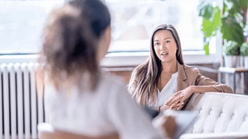 Therapist and client in conversation